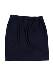 St. John - Navy Textured Pencil Skirt Sz 16 - Current Boutique