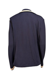St. John - Navy w/ Cream Trim Sweater Blazer Sz 12 - Current Boutique