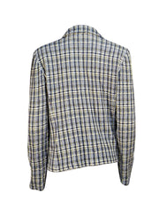 St. John - Navy, White, & Yellow Blend Knit Blazer Sz 14 - Current Boutique