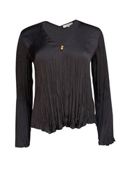 Vince - Black Plisse Pleated Blouse Sz XXS