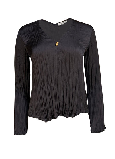 Vince - Black Plisse Pleated Blouse Sz XXS