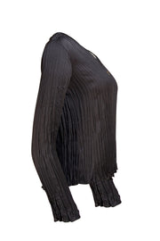 Vince - Black Plisse Pleated Blouse Sz XXS