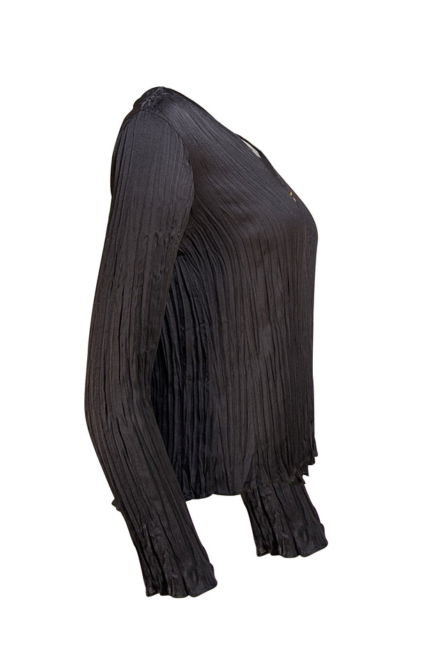 Vince - Black Plisse Pleated Blouse Sz XXS