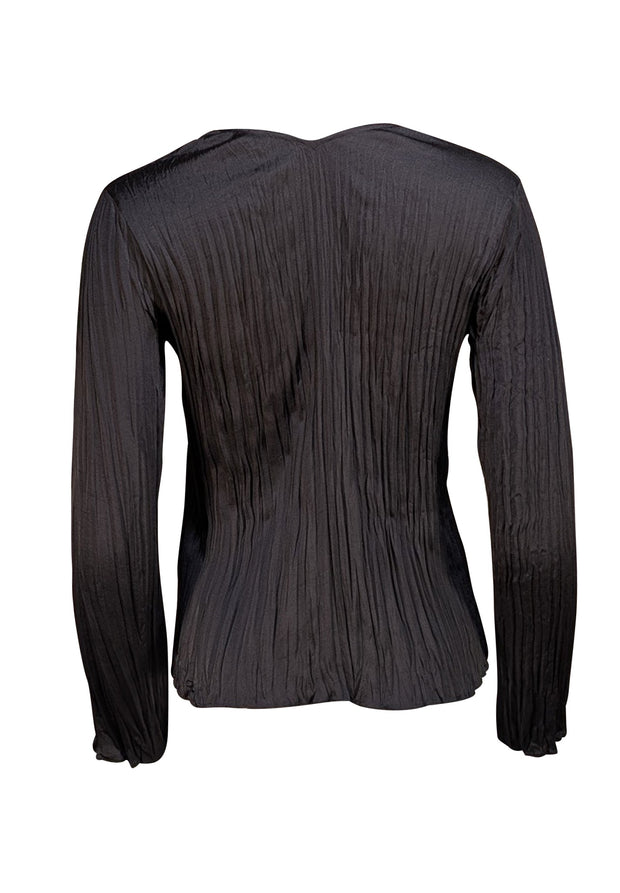 Vince - Black Plisse Pleated Blouse Sz XXS