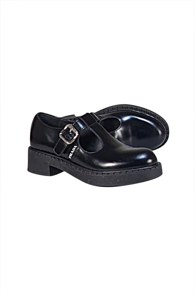 Prada - Black Leather T Strap Mary Janes Sz 5.5 - Current Boutique