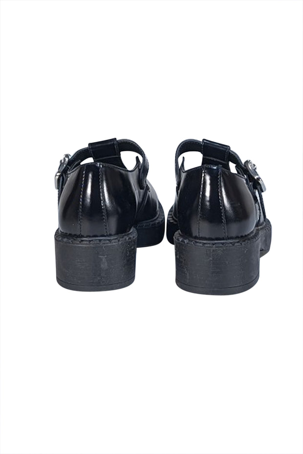 Prada - Black Leather T Strap Mary Janes Sz 5.5 - Current Boutique
