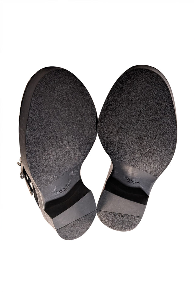 Prada - Black Leather T Strap Mary Janes Sz 5.5 - Current Boutique