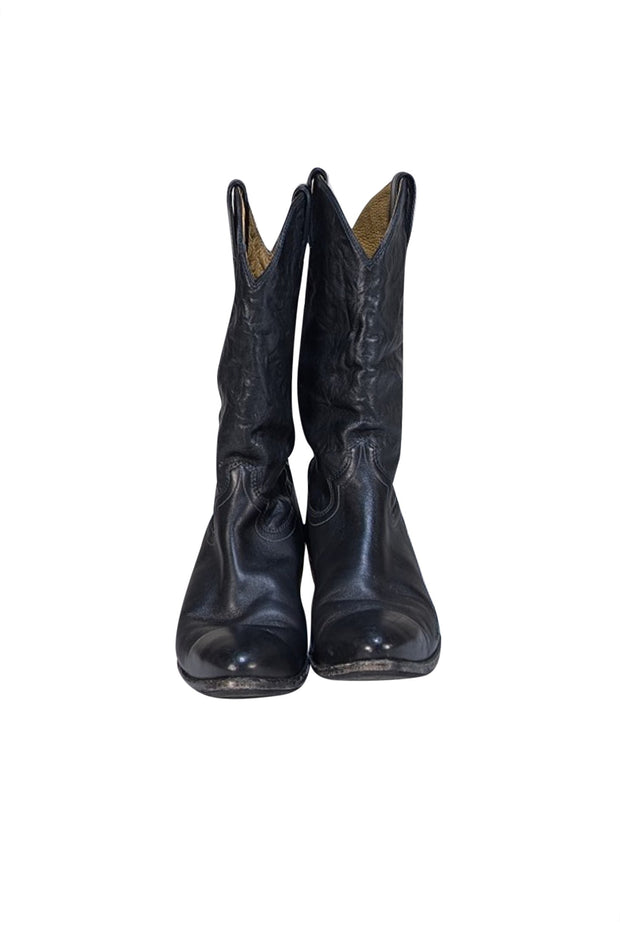 Fendi - Black Leather Wester Short Boots Sz 5 - Current Boutique