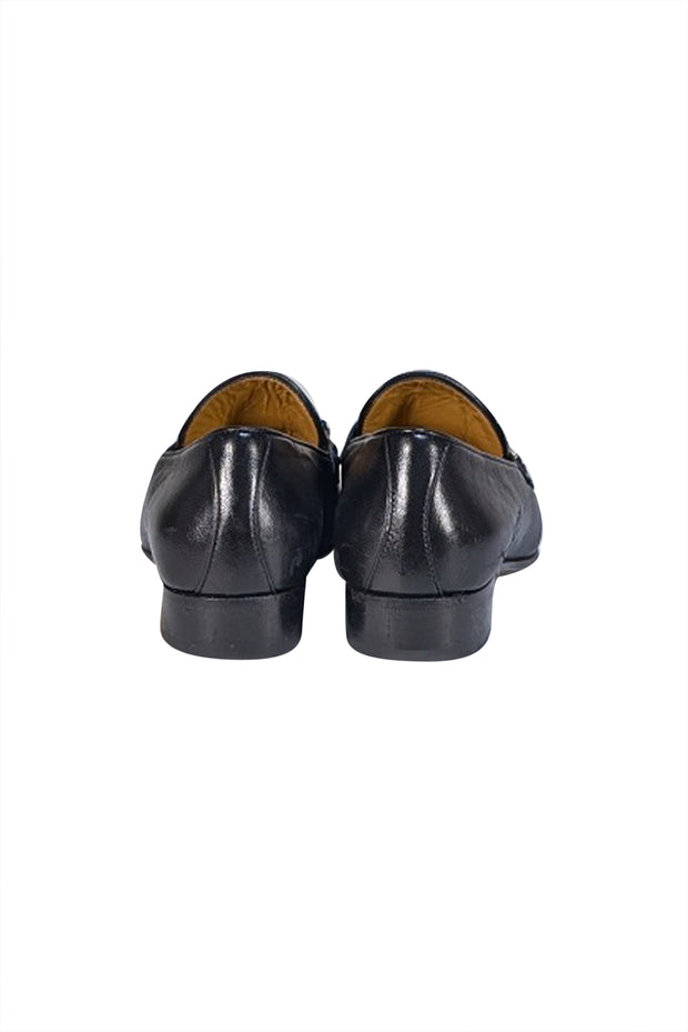 Gucci - Black Leather Logo Front Loafer Sz 5.5 - Current Boutique