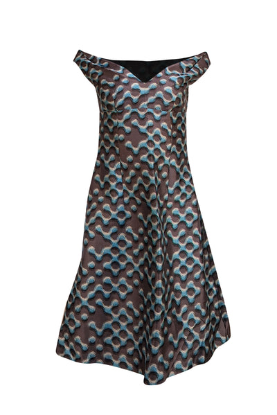 Prada - Grey Multi Pixel Dot Print Sleeveless Dress Sz 2 - Current Boutique