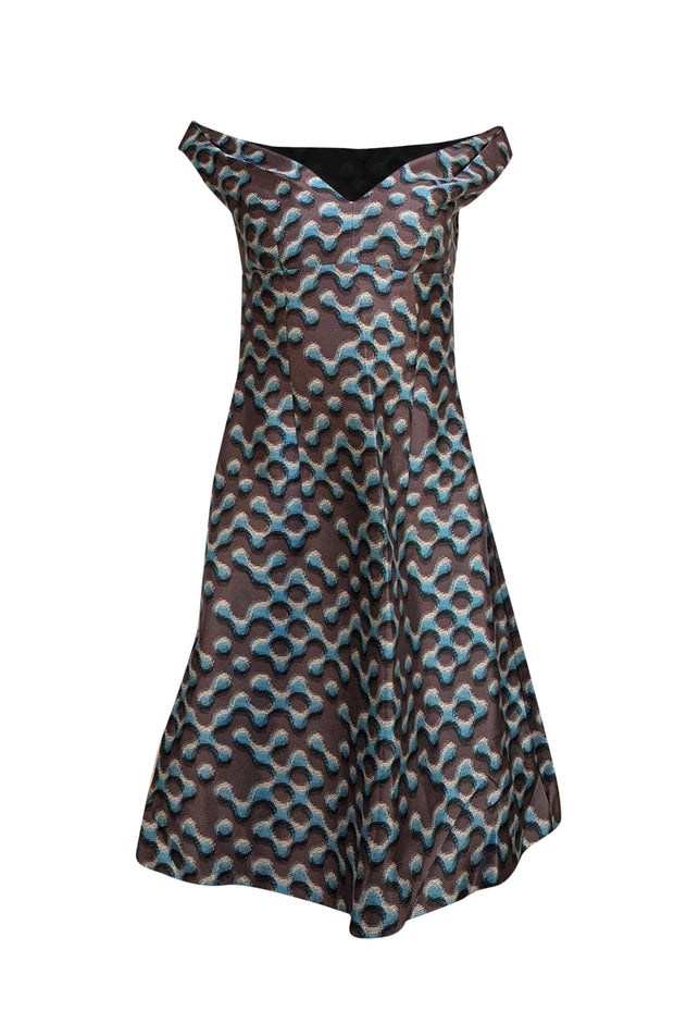 Prada - Grey Multi Pixel Dot Print Sleeveless Dress Sz 2 - Current Boutique
