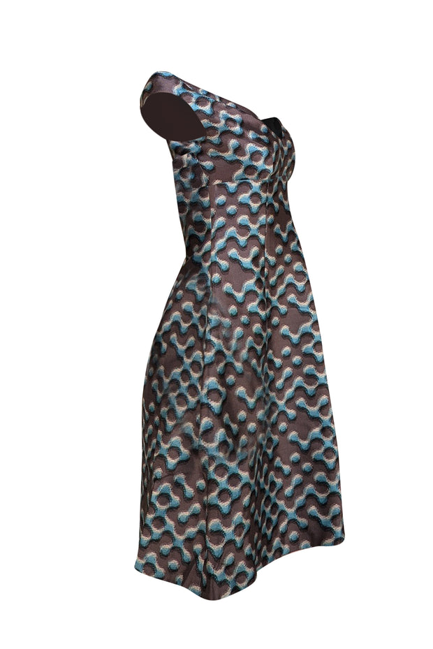 Prada - Grey Multi Pixel Dot Print Sleeveless Dress Sz 2 - Current Boutique