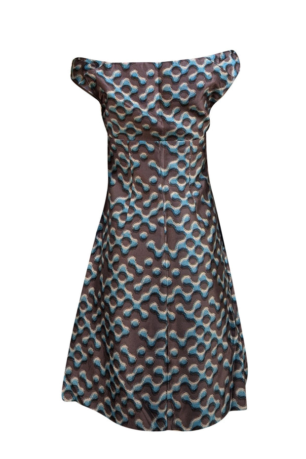 Prada - Grey Multi Pixel Dot Print Sleeveless Dress Sz 2 - Current Boutique