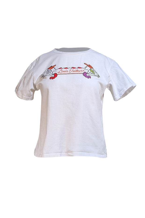 Louis Vuitton - White "x Nigo" Dragon Logo T-shirt Sz S - Current Boutique