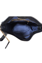 Jimmy Choo - Black Patent Leather & Suede Flat Stud Trim Crossbody Bag - Current Boutique