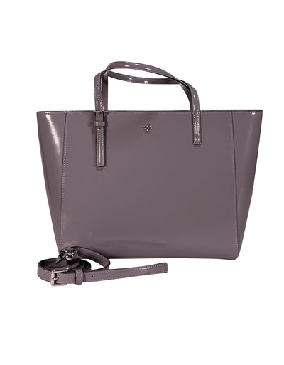 Tory Burch - Pewter Patent Leather Tote Bag - Current Boutique