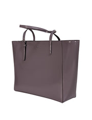 Tory Burch - Pewter Patent Leather Tote Bag - Current Boutique