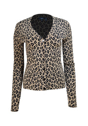 Theory - Leopard Print Bandage Knit Cardigan Sweater Sz S