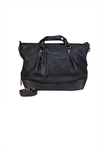 Louis Vuitton - Black Anthracite Leather Mahina Stellar GM Satchel Bag - Current Boutique