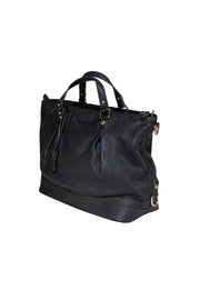 Louis Vuitton - Black Anthracite Leather Mahina Stellar GM Satchel Bag - Current Boutique