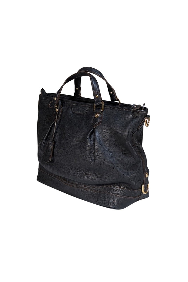 Louis Vuitton - Black Anthracite Leather Mahina Stellar GM Satchel Bag - Current Boutique