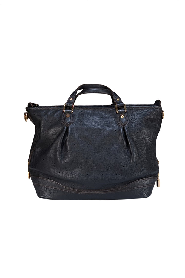 Louis Vuitton - Black Anthracite Leather Mahina Stellar GM Satchel Bag - Current Boutique