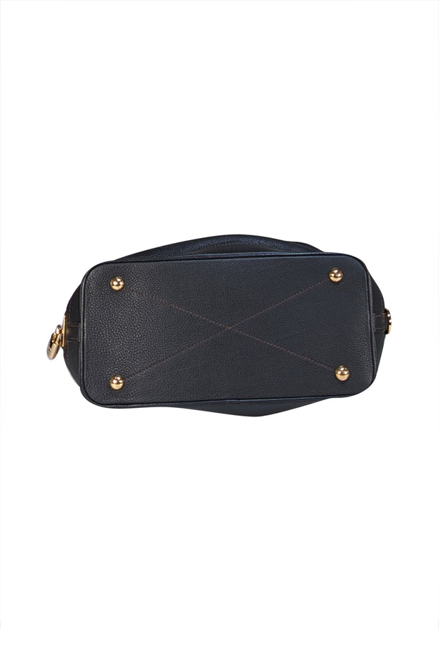 Louis Vuitton - Black Anthracite Leather Mahina Stellar GM Satchel Bag - Current Boutique