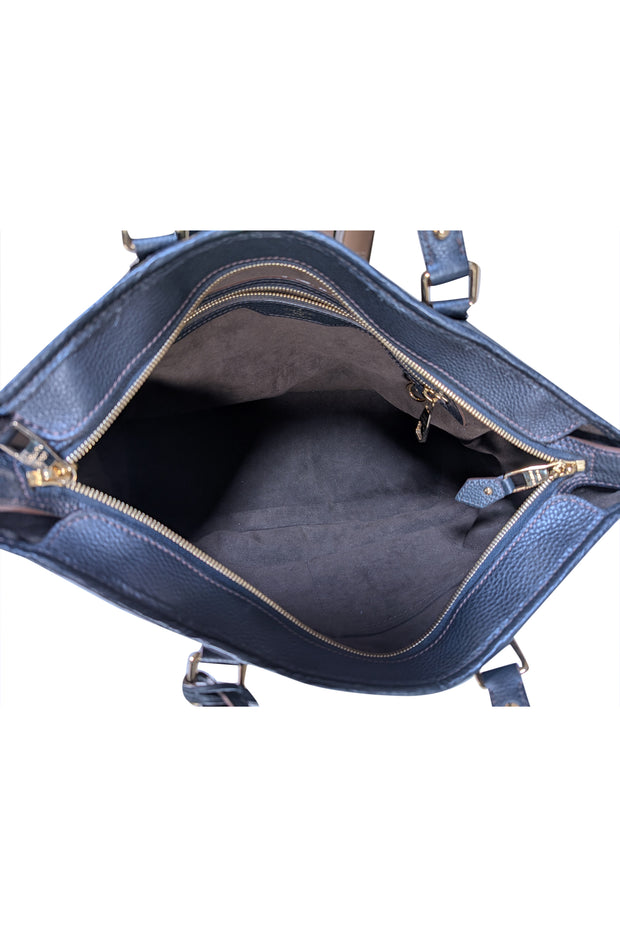 Louis Vuitton - Black Anthracite Leather Mahina Stellar GM Satchel Bag - Current Boutique