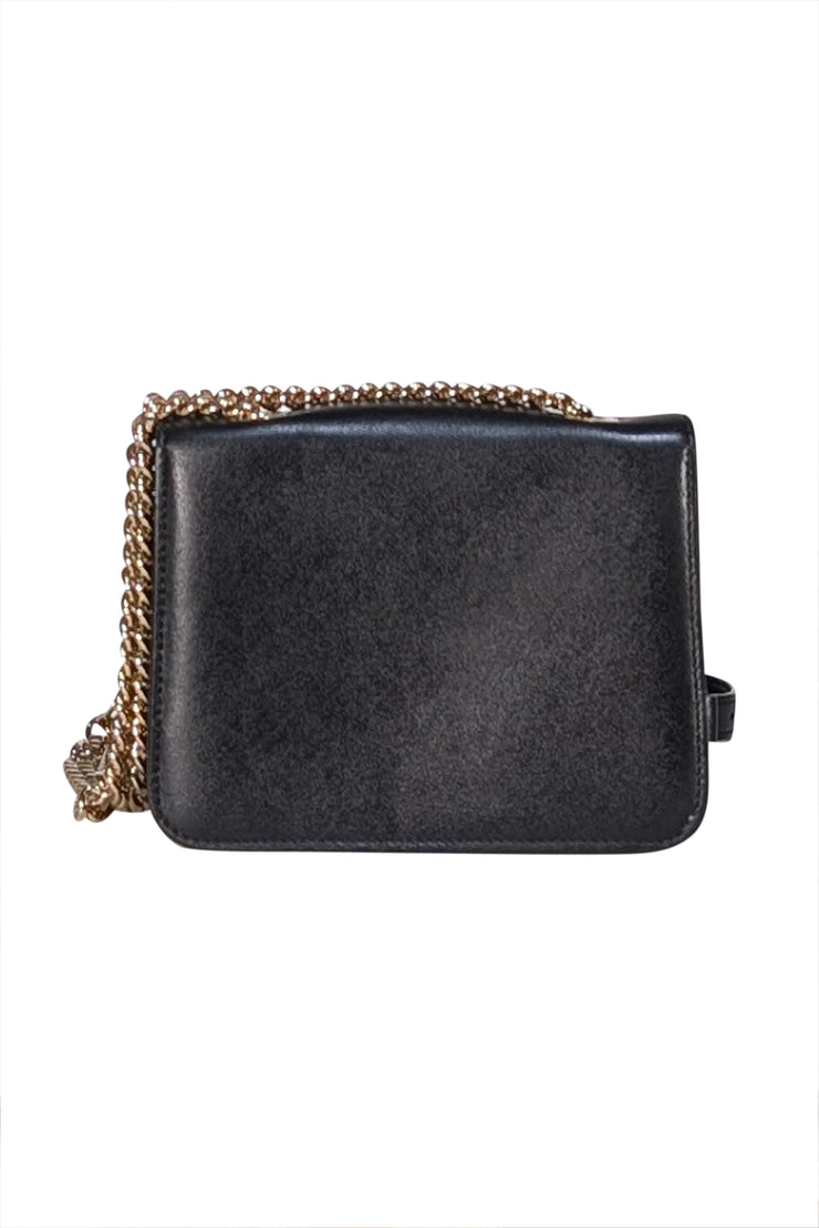 Ferragamo - Black Leather Bow Front Crossbody Bag - Current Boutique