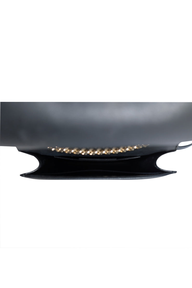 Ferragamo - Black Leather Bow Front Crossbody Bag - Current Boutique