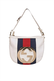 Gucci - White Calfskin Leather Blondie Mini Hobo Shoulder Bag - Current Boutique