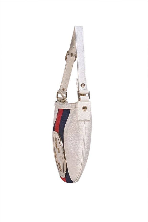 Gucci - White Calfskin Leather Blondie Mini Hobo Shoulder Bag - Current Boutique