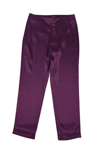 St. John - Purple Satin Emma Pants Sz 6 - Current Boutique