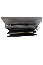Yves Saint Laurent - Black Leather Monogram Matelasse Wallet On Chain Crossbody - Current Boutique
