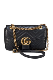 Gucci - Black Leather Marmont Handbag - Current Boutique