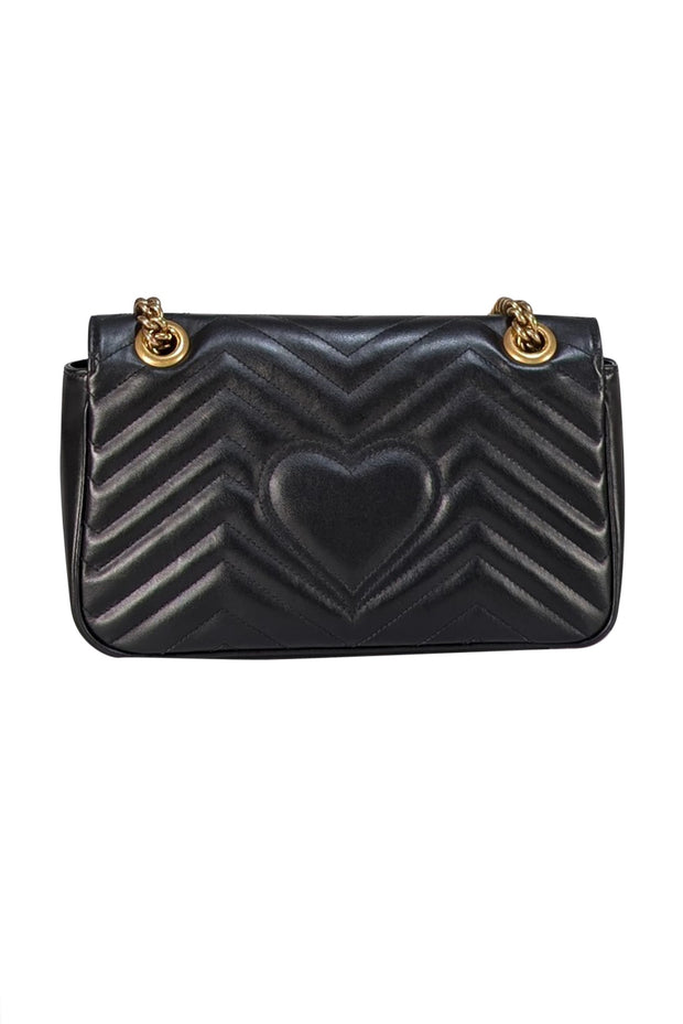 Gucci - Black Leather Marmont Handbag - Current Boutique