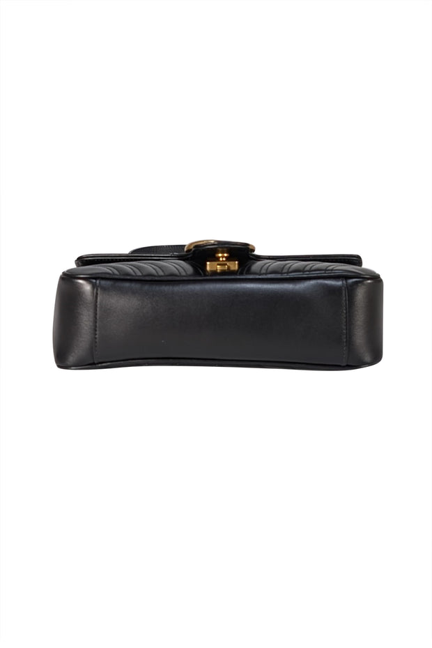 Gucci - Black Leather Marmont Handbag - Current Boutique