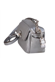 Coach - Silver Leather Turn Lock Camera Crossbody Bag - Current Boutique