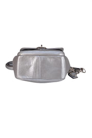 Coach - Silver Leather Turn Lock Camera Crossbody Bag - Current Boutique