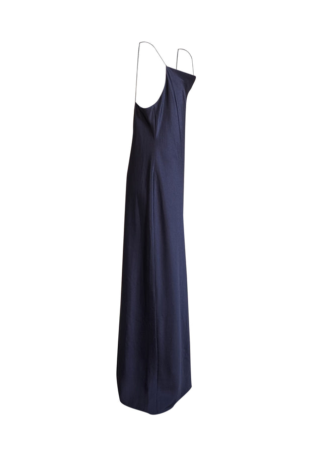 Alice & Olivia - Navy Cowl Neckline Satin Sleeveless Midi Dress Sz 14 - Current Boutique