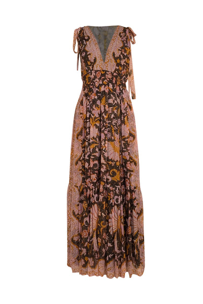 Ulla Johnson - Lavender & Black Floral Silk Blend Dress Sz 4 - Current Boutique
