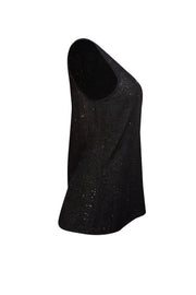 St. John - Black Sparkle Rhinestone Knit Tank Sz M