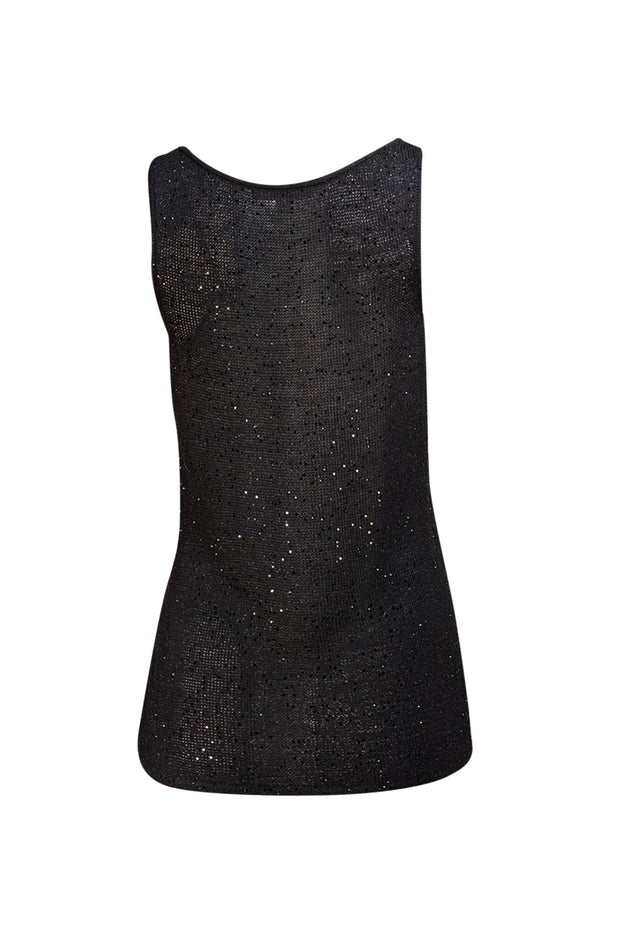 St. John - Black Sparkle Rhinestone Knit Tank Sz M