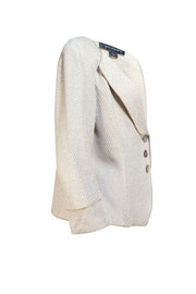 St. John - Beige & Cream Knit Blazer Sz 12 - Current Boutique