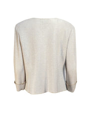 St. John - Beige & Cream Knit Blazer Sz 12 - Current Boutique