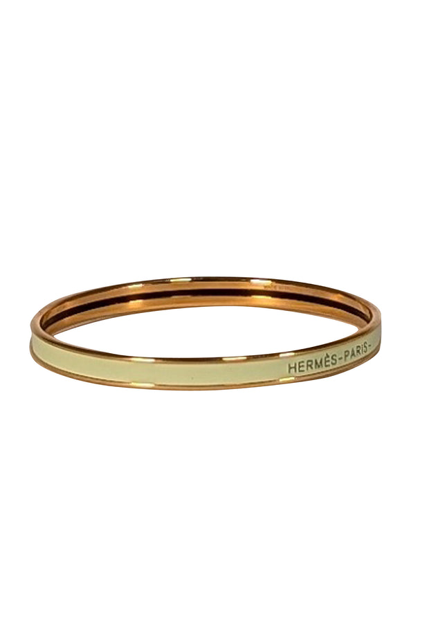 Hermes - Mint Green Thin Bangle Bracelet - Current Boutique