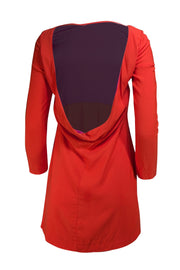 Maje - Pink & Orange Color Block Low Back Dress Sz 4
