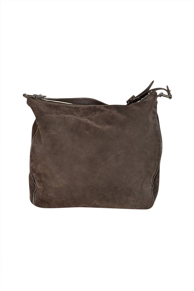 1 Atelier - Grey Suede Hobo Bag - Current Boutique