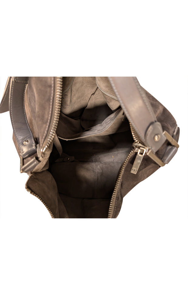 1 Atelier - Grey Suede Hobo Bag - Current Boutique