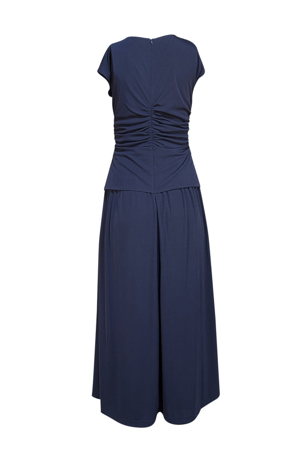 The Fold - Navy Sleeveless Ruched Detail "Lauiriano" Dress Sz 6 - Current Boutique